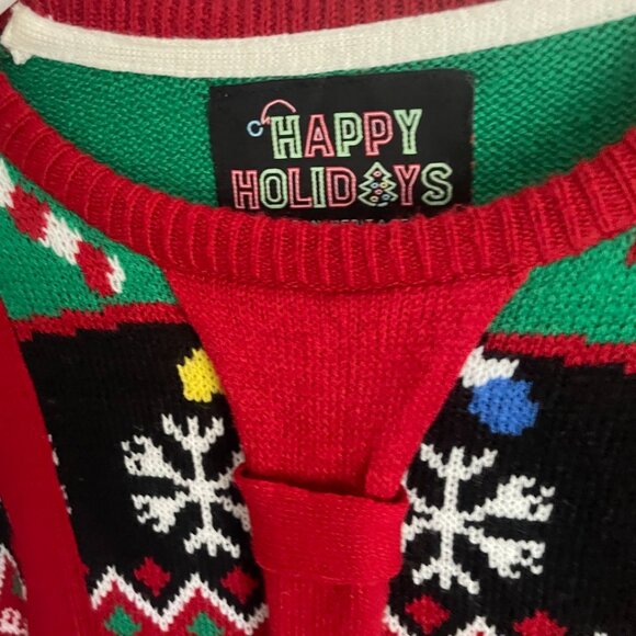 Ugly Christmas Sweater – Snowman Tie Suspender Design - Picture 2 of 10